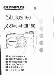 Olympus Mju 3 Zoom 150 manual. Camera Instructions.